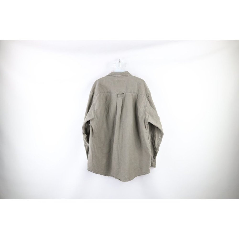 Vintage 90s Eddie Bauer Mens Large Faded Heavyweight Double Pocket Button Shirt - Picture 8 of 10
